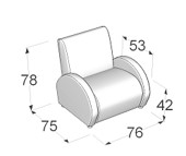 Кресло с подлокотниками Клауд V-600/4