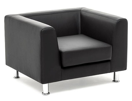 Кресло кож+кожзам металл EVA 1 Dakota black Dollaro 501 black