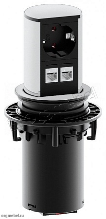 ELEVATOR 2 x 220V блок розеточ СЕРЕБРИСТ. 928.002