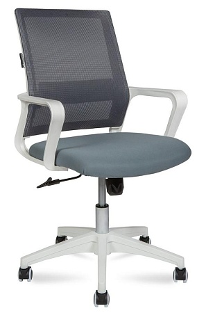 Кресло офисное Бит LB (спинка серая сетка / сидушка т. серая ткань) 815BW-AF03-T58