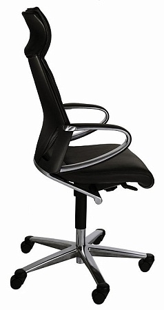 MODUS Кресло кожа,с подгол. ШОКОЛАД 284/81 87/89 dunkel braun frame and armrest cromium-plated*