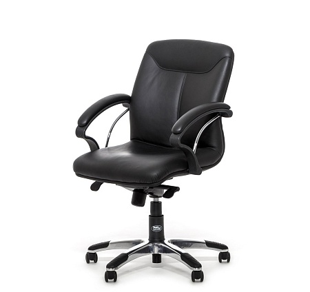 MAXUS/B Кресло кожа/кожзам ЧЕРНЫЙ ML99BL (Bl)/ MAS212 H/L