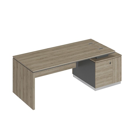 Стол руководителя (опора ДСП) на опорной тумбе правый СИ 111R
