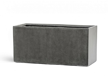 Кашпо TREEZ Effectory Beton Низкий прямоугольник Тёмно-серый бетон д-100, ш-44, в-45 см