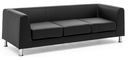 Диван 3м кож+кожзам, мет EVA 3 Dakota black Dollaro 501 black