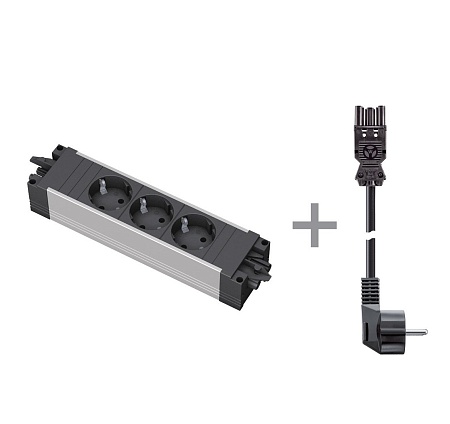 STEP 3x220V + кабель 1,5м ЧЕРНЫЙ-АЛЮМ STEP 3x220V+...