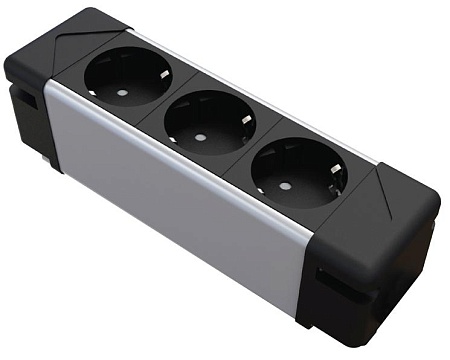 Under Desk 3P блок электриф ЧЕРНЫЙ/АЛЮМ 3052new