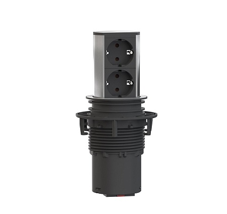 ELEVATOR 2 x 220V блок розеточ СЕРЕБРИСТ. 928.002