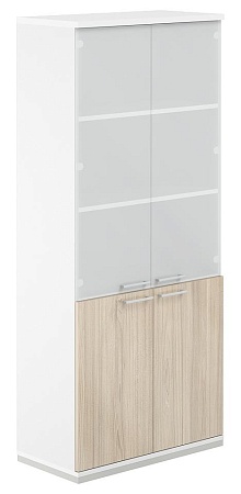 Шкаф 5 ур. 800 со стеклом AG.210.WH.WH.WH.GL