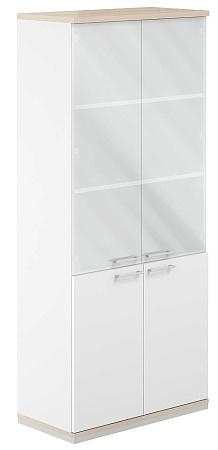 Шкаф 5 ур. 800 со стеклом AG.210.WH.WH.WH.GL