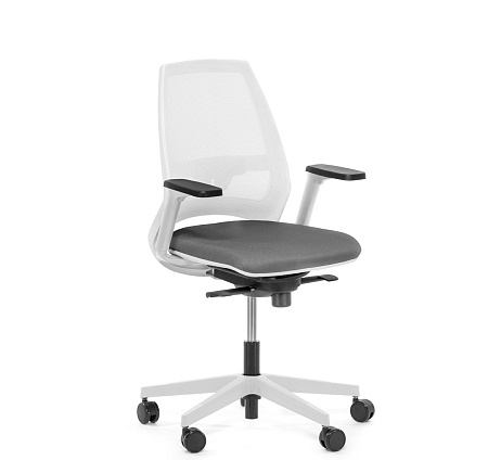Кресло синх,3D, белая 4U MESH W 600 3DW White MH YI009