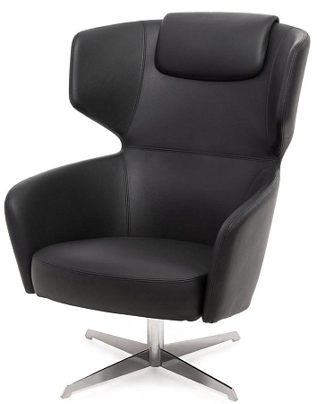 Кресло recliner ЧЕРНЫЙ/ХРОМ VENTO High R7 Dakota black