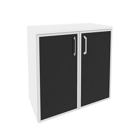 Шкаф низкий широкий (2 низких фасада стекло лакобель в раме) O.ST-3.2Rblack