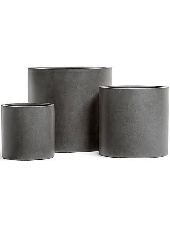 Кашпо TREEZ Effectory Beton Цилиндр Тёмно-серый бетон в-51 см, д-53 см