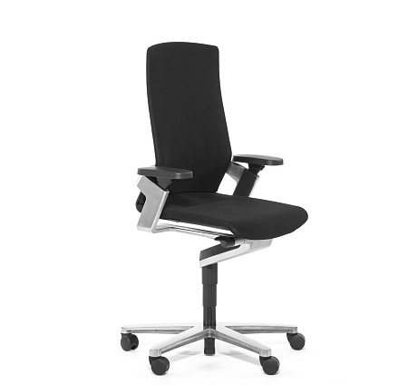 ON Кресло д/сотрудн. fiberflex ЧЕРНЫЙ 175/7 fiberflex 35/99, 3D armrests, polished base aluminium