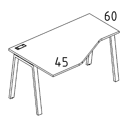 Стол эргономичный левый  А4 Б3 053L БП