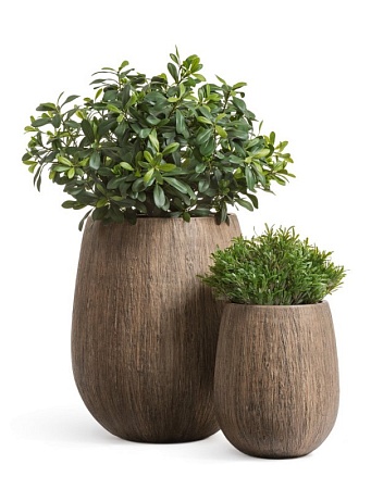 Кашпо TREEZ Effectory Wood Округлая чаша Светлый дуб в-60 см, д-46 см