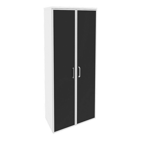 Шкаф высокий широкий (2 высоких фасада стекло лакобель в раме) O.ST-1.10Rblack