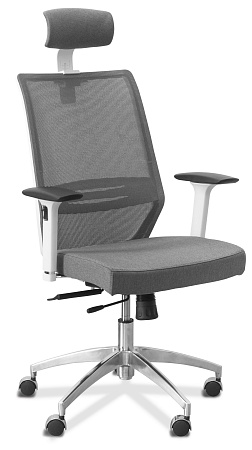 Кресло для руководителя с подголовником (белый каркас) Aero lux white