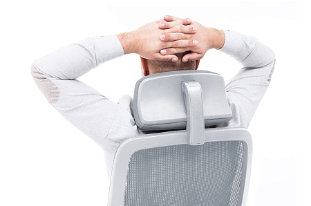 Кресло руководителя с подголовником Carot M GreyWhite 1DW Alum slide headrest
