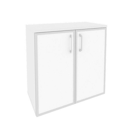 Шкаф низкий широкий (2 низких фасада стекло лакобель в раме) O.ST-3.2Rwhite